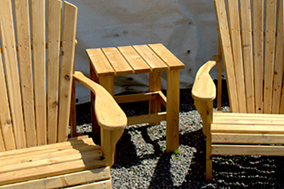 Adirondack Chairs, Matching Side Table