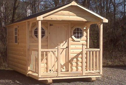 8' x 16' Log Style Shed with 4ft Deck 8' x 16' Log Style Shed with 4ft Deck